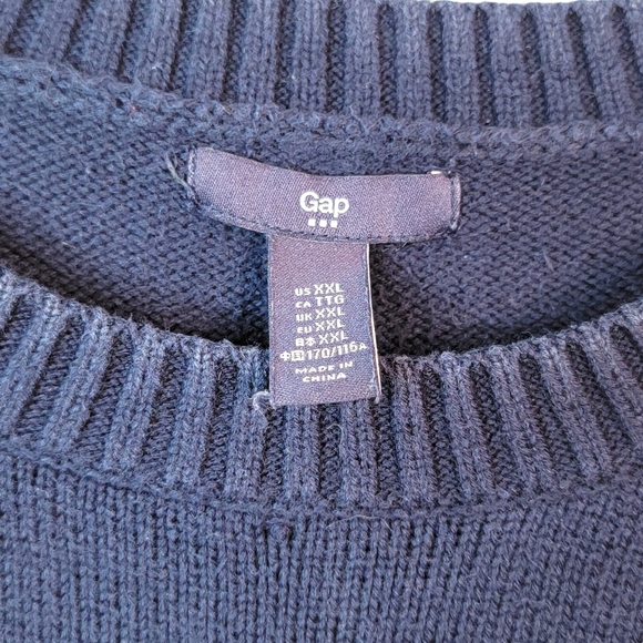 Gap Vintage Y2K Merci Spell Out Embroidered Letterman Style Sweater Men's XXL - Picture 6 of 9